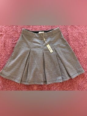 Max Studio Black and White Plaid Skater Skirt NWT